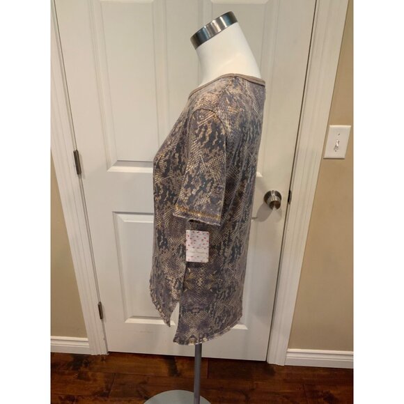 We The Free: Free People Brown Snakeskin Print T-Shirt, Size XS, NWT! - Picture 3 of 5